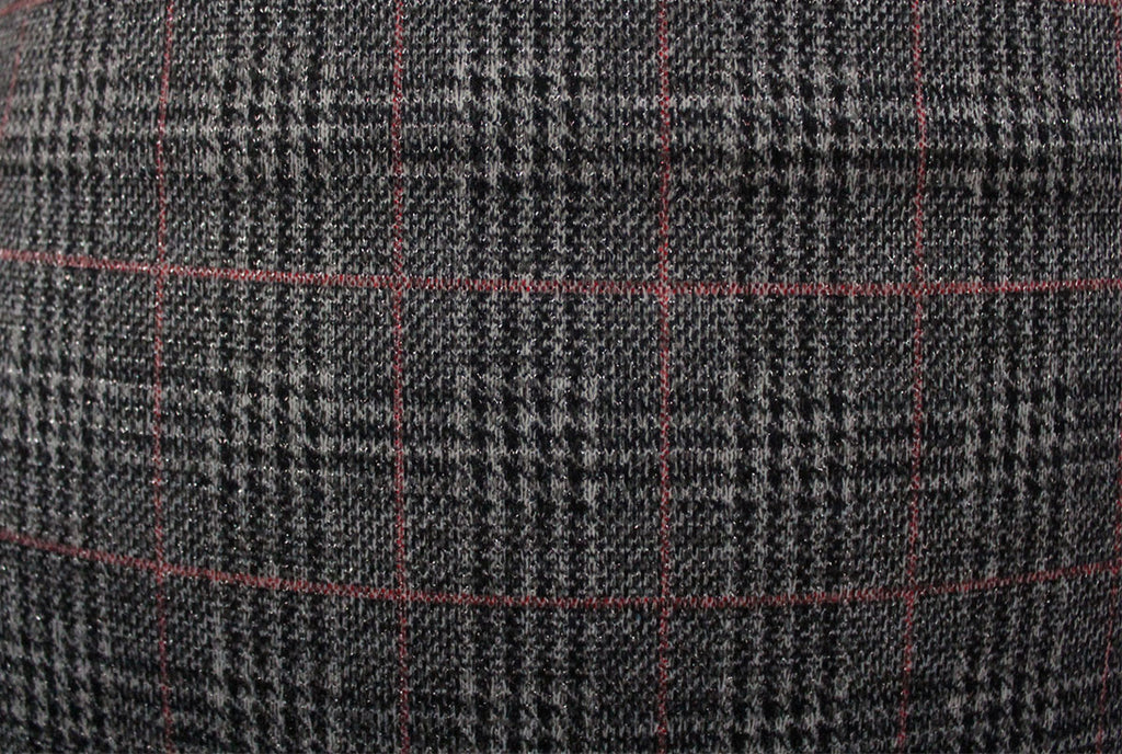 2 Metres Of A Shimmering Glen Plaid Print Ponte Roma Knit Jersey Dress Fabric