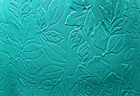 2 Metres Of A Heat Pressed 3D Floral Soft Poly Spandex Dress Fabric (Rich Aquamarine)