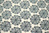 2 Metres "Midnight Snowflake" Print Soft Poly Spandex Dress Fabric (Black)