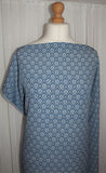 2 Metres "Stately Shield" Print Soft Poly Spandex Dress Fabric (Smokey Blue)