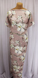 2 Metres "Steel Magnolias" Print Soft Poly Spandex Dress Fabric (Latte)