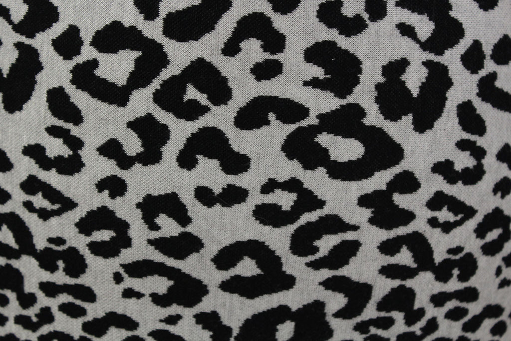 2 Metres Of A "Snow Leopard" Print Polyester Viscose Knit Jersey Dress Fabric