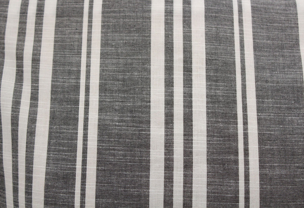 2 Metres Of A Grey Melange Woven Unbalanced Stripes Viscose Voile Dress Fabric