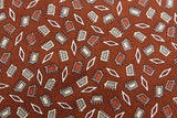 2 Metres Of "Rombo E Trapezio" Italian Rayon Sateen Dress Fabric (Rusty)