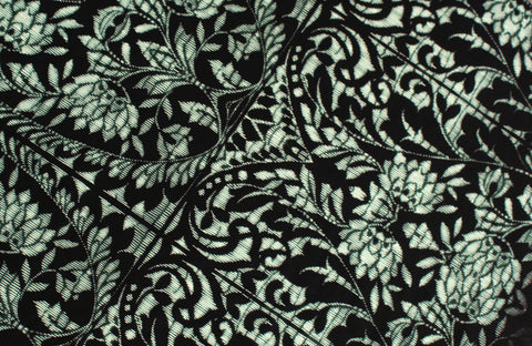 100cm Panel Of A Floral Cameo Panel Print Ponte Roma Double Knit Jersey Dress Fabric
