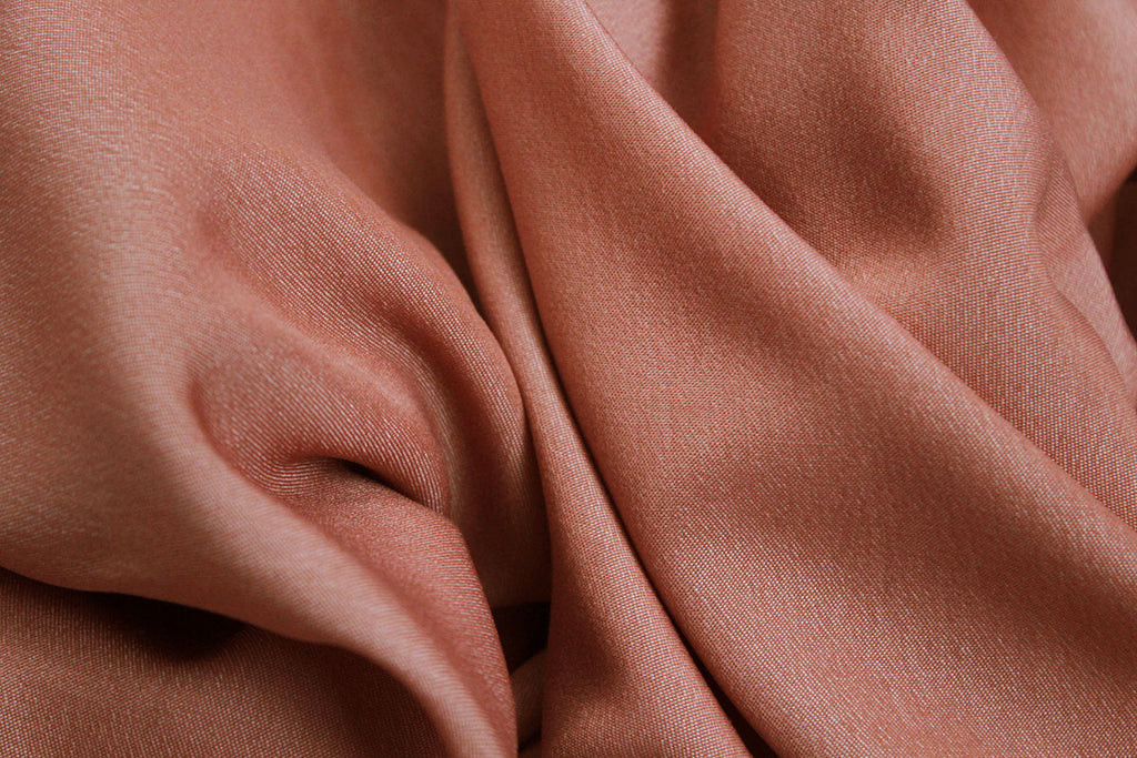 3 Metres Of A Washed Peach Iredescent Powder Soft Spun Viscose Dress Fabric