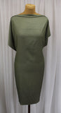 3 Metres Of A Washed Sage Green Iredescent Powder Soft Spun Viscose Dress Fabric