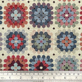 "Grandma's Crochet Blanket" Patchwork Inspired Woven Tapestry Upholstery Curtain Fabric