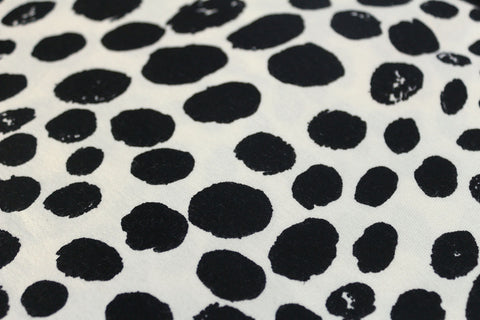 Dalmation Inspired 2 Metre Piece Of Abstract Dotted Print Viscose Elastane Jersey Dress Fabric
