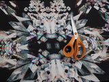 Out There!! 2 Metre Piece Of Large Kaleidoscope Bling Digital Print Cotton Sateen Dress Fabric