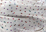Cutesy 1 Metre Piece Of Abstract Confetti Print Chiffon Dress Fabric